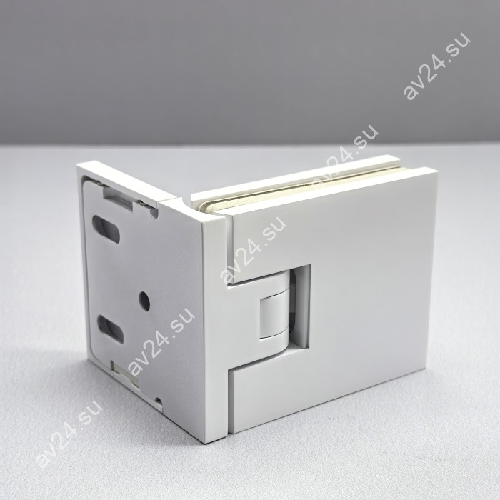 Петля Афродита FDP-230 стена-стекло 90° с крышками, латунь/белый