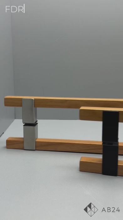 Ручка для сауны FDR-175, 20х450х550 мм, нержавейка/дерево/матовый