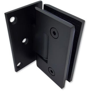 Петля Альфа α FDP-10 стена-стекло с бок. креплением, цинк/черный