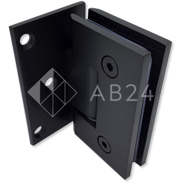 Петля Альфа α FDP-10 стена-стекло с бок. креплением, цинк/черный