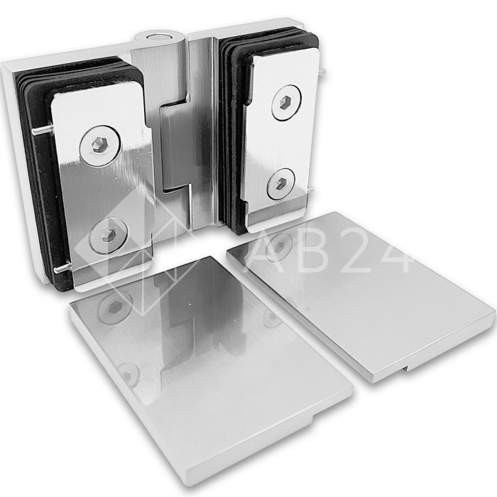 Петля Майя FDP-171 стекло-стекло 180°, латунь/матовый