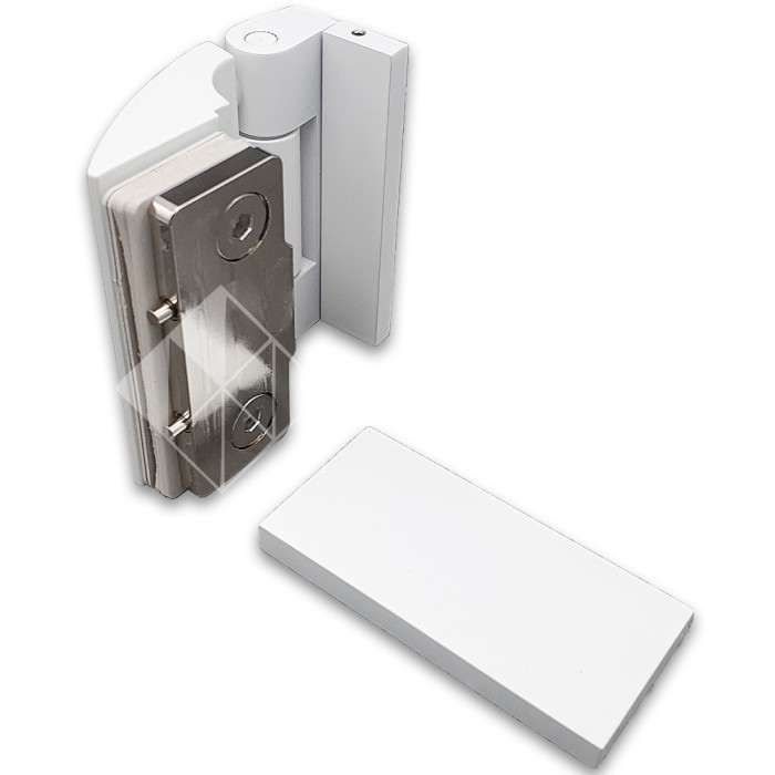 Петля Европа FDP-112 стена-стекло 90° с крышками, латунь/белый