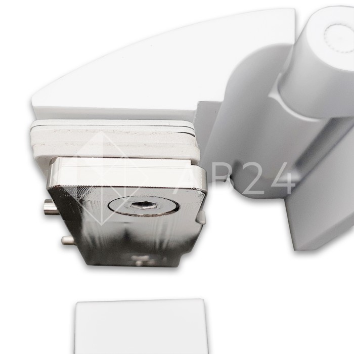 Петля Европа FDP-112 стена-стекло 90° с крышками, латунь/белый