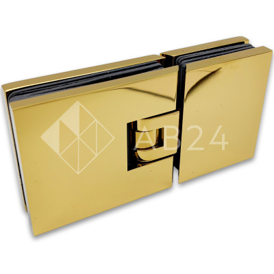 Петля Аврора FDP-181 стекло-стекло 180° с крышками, латунь/золото