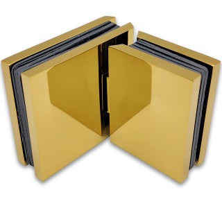 Петля Аврора FDP-181 стекло-стекло 180° с крышками, латунь/золото