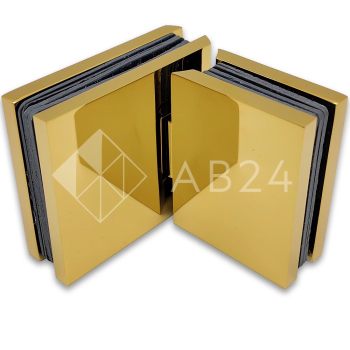 Петля Аврора FDP-181 стекло-стекло 180° с крышками, латунь/золото