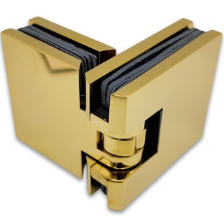 Петля Аврора FDP-181 стекло-стекло 180° с крышками, латунь/золото