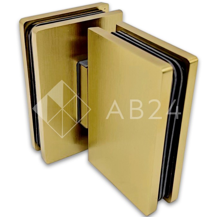 Петля Афина FDP-132 стекло-стекло 180°, латунь/брашированное золото