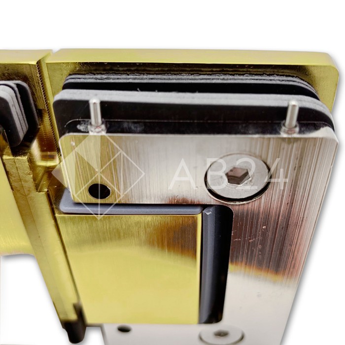 Петля Афина FDP-132 стекло-стекло 180°, латунь/брашированное золото