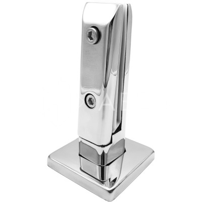 Стойка FOS-05 для стекла напольная 90х190 мм со сверлением и регулировкой, дюплекс/полированный