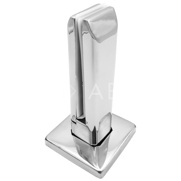 Стойка FOS-05 для стекла напольная 90х190 мм со сверлением и регулировкой, дюплекс/полированный