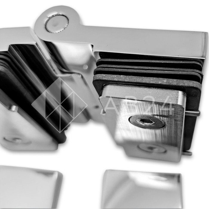 Петля FDP-173-DEF с дефектом Майя стекло-стекло 135°, латунь/хром