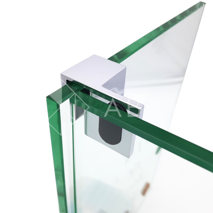 Дверной стопор FDA-06L, 90° к стеклу левый, латунь/хром