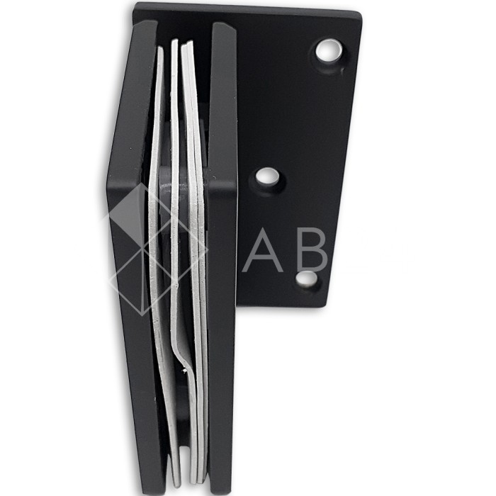 Петля Альфа α FDP-10 стена-стекло с бок. креплением, нержавейка/черный