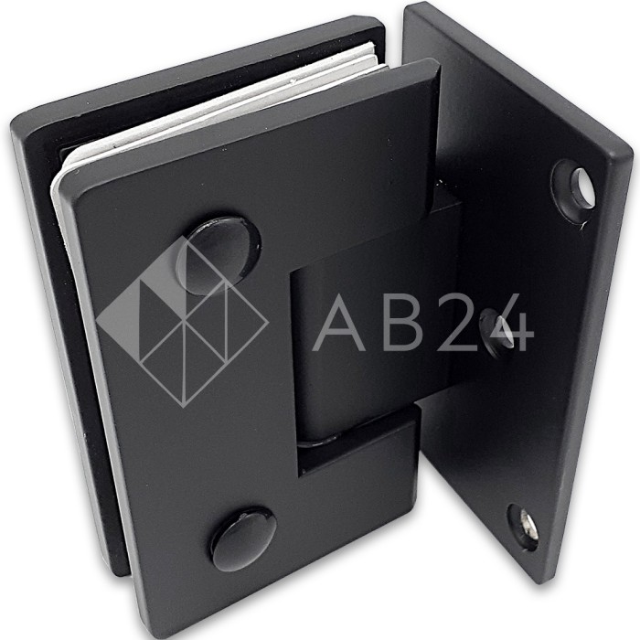 Петля Альфа α FDP-10 стена-стекло с бок. креплением, нержавейка/черный