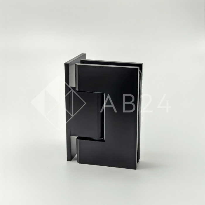 Петля Альфа α FDP-10 стена-стекло с бок. креплением, нержавейка/черный