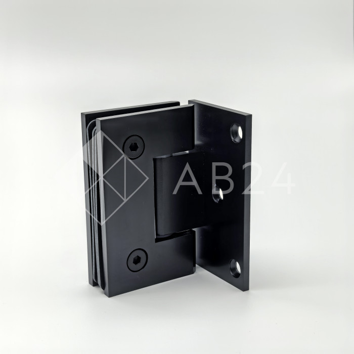 Петля Альфа α FDP-10 стена-стекло с бок. креплением, нержавейка/черный