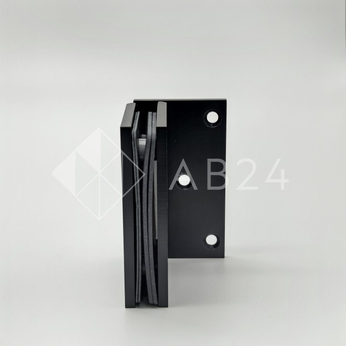 Петля Альфа α FDP-10 стена-стекло с бок. креплением, нержавейка/черный