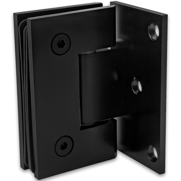 Петля Альфа α FDP-10 стена-стекло с бок. креплением, нержавейка/черный