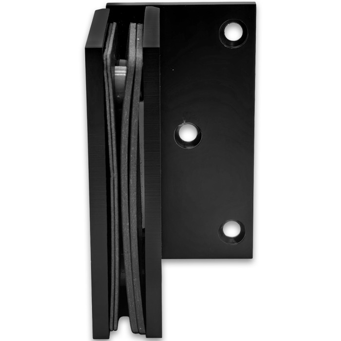 Петля Альфа α FDP-10 стена-стекло с бок. креплением, нержавейка/черный