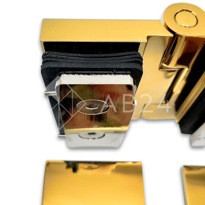 Петля Майя FDP-171 стекло-стекло 180°, латунь/золото