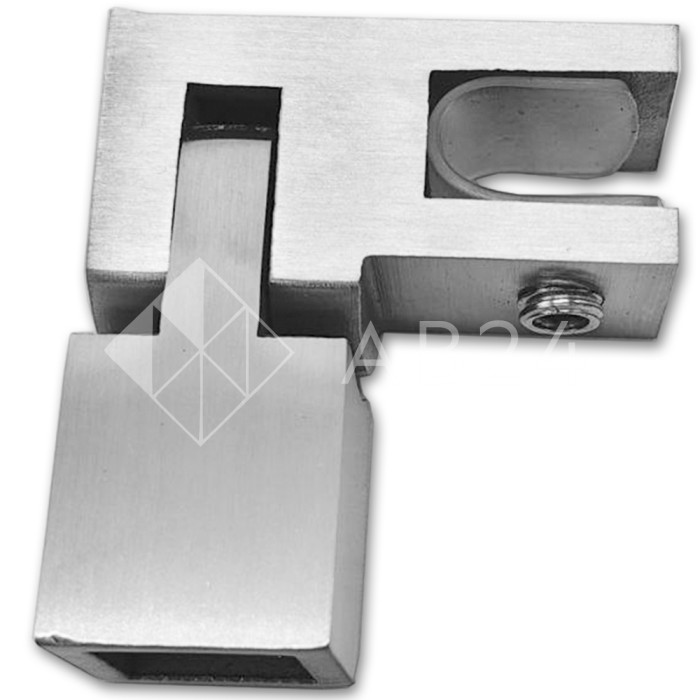 Держатель стекла FDC-52, 15х15 торцевой регулируемый, нержавейка/матовый