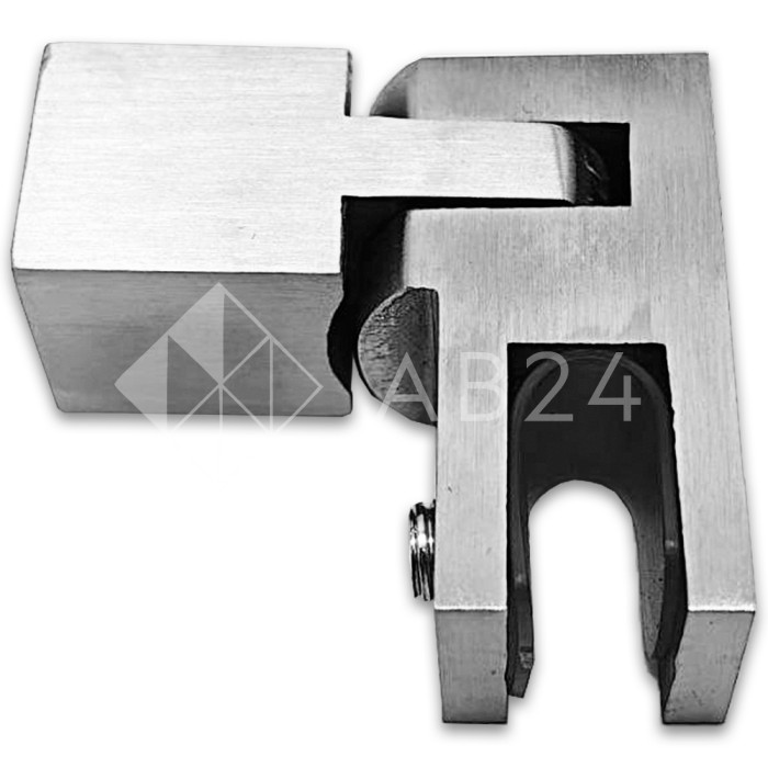 Держатель стекла FDC-52, 15х15 торцевой регулируемый, нержавейка/матовый