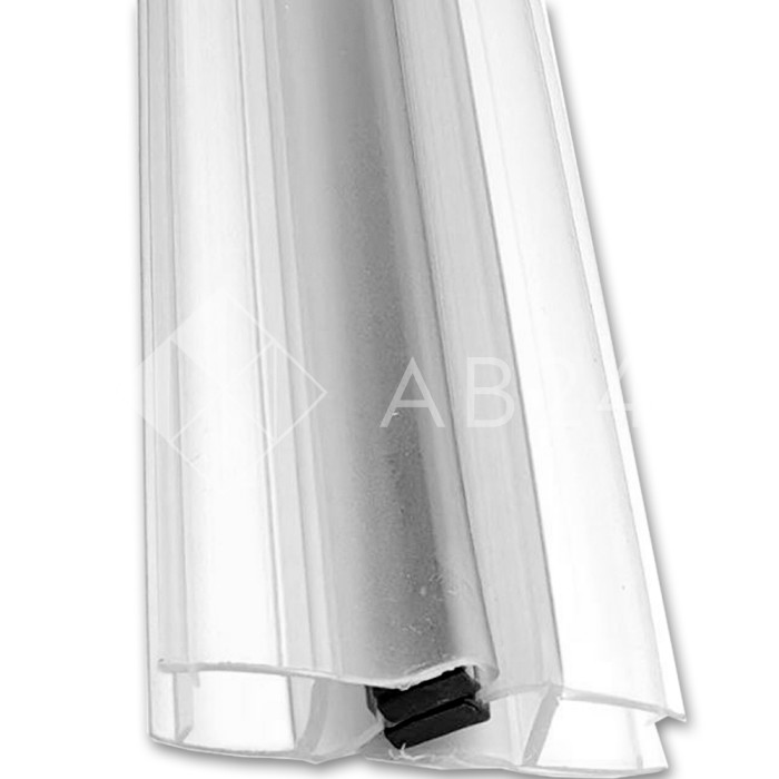 Уплотнитель ПРЕМИУМ магнитный 90°, 180° прозрачный, черный магнит 2.2 м под стекло 8 мм FDPP-502.8