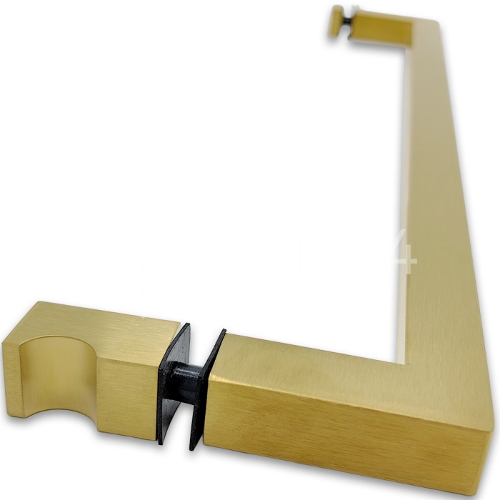 Ручка скоба FDR-85, 19х19х450х1.0 мм, нержавейка/брашированное золото