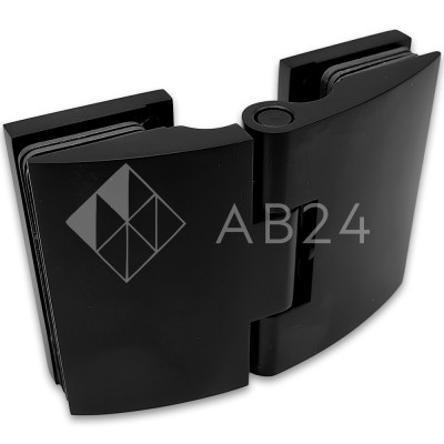 Петля Европа FDP-119 стекло-стекло 180° с крышками, латунь/черный