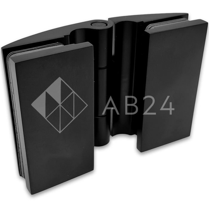 Петля Европа FDP-119 стекло-стекло 180° с крышками, латунь/черный