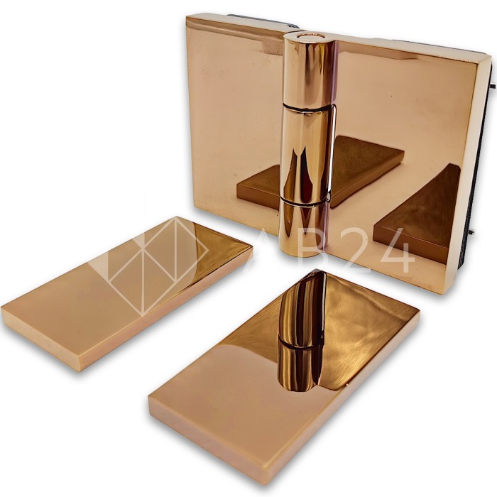 Петля Майя FDP-173 стекло-стекло 135°, латунь/розовое золото