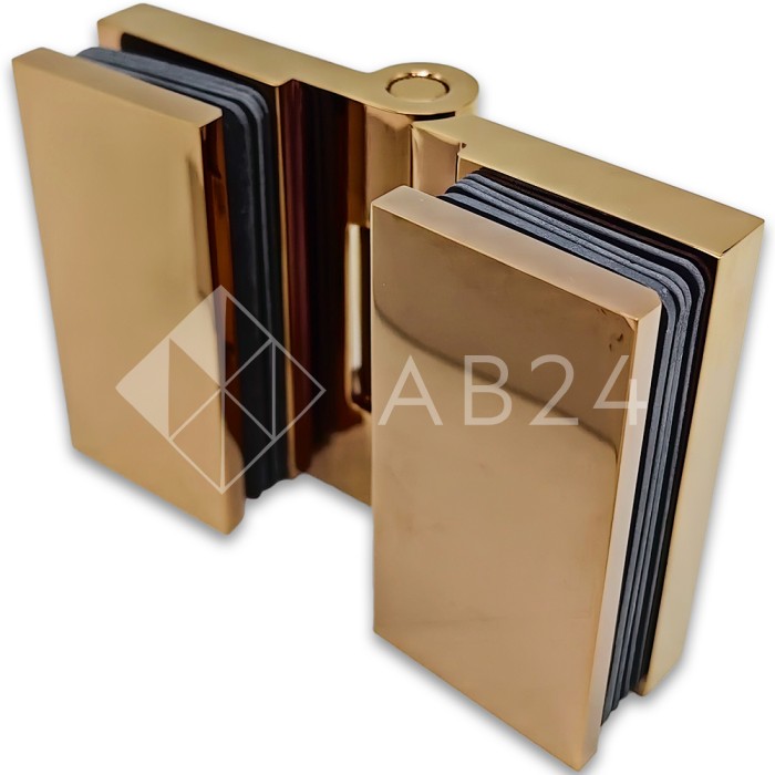 Петля Майя FDP-173 стекло-стекло 135°, латунь/розовое золото