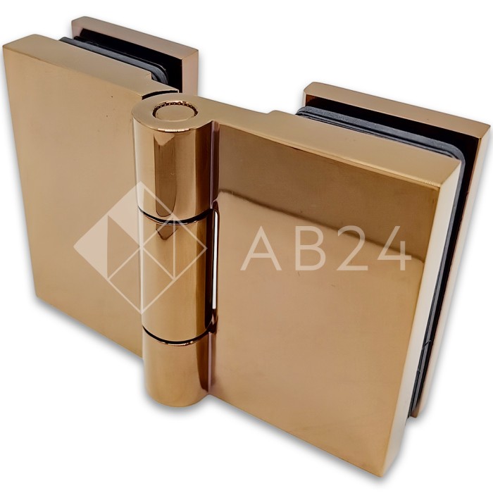 Петля Майя FDP-173 стекло-стекло 135°, латунь/розовое золото