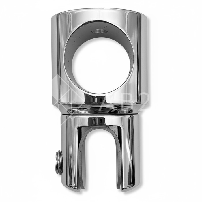 Держатель стекла FDC-11 трубы 19 сквозной 0°-360°, латунь/хром