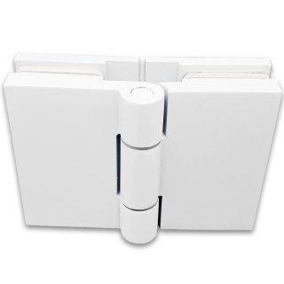 Петля Майя FDP-171 стекло-стекло 180°, латунь/белый