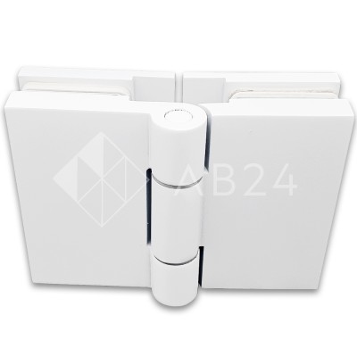 Петля Майя FDP-171 стекло-стекло 180°, латунь/белый