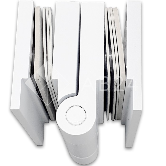 Петля Майя FDP-171 стекло-стекло 180°, латунь/белый