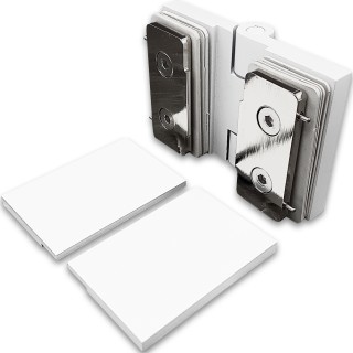 Петля Майя FDP-171 стекло-стекло 180°, латунь/белый