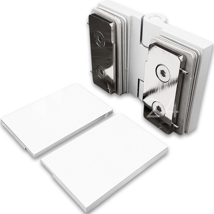 Петля Майя FDP-171 стекло-стекло 180°, латунь/белый