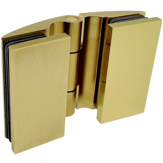 Петля Европа FDP-119 стекло-стекло 180° с крышками, латунь/брашированное золото