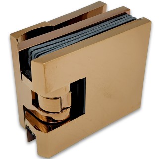 Петля Аврора FDP-180 стена-стекло 90° с крышками, латунь/розовое золото