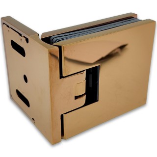 Петля Аврора FDP-180 стена-стекло 90° с крышками, латунь/розовое золото