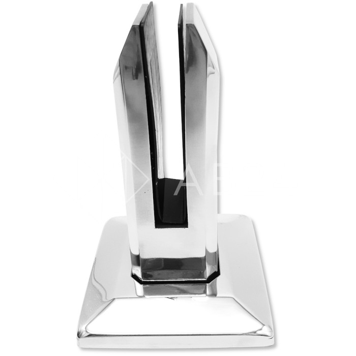 Стойка для стекла напольная FOS-02-DEF с дефектом 95х160 мм без сверления, нержавейка/полированный