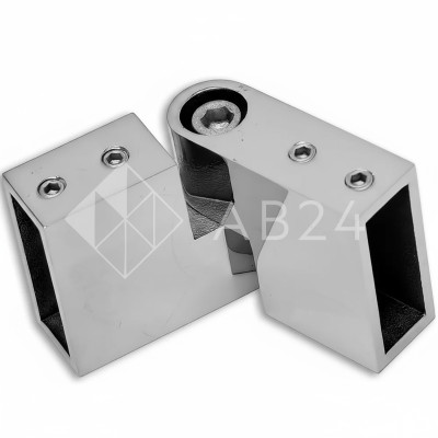 Соединитель FDC-37 трубы 30х10 вертикальный 90°-180°, нержавейка/полированный