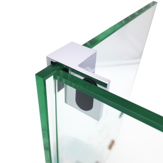 Дверной стопор FDA-06L, 90° к стеклу левый, латунь/черный