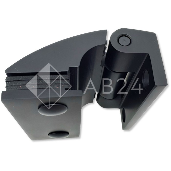 Петля Европа FDP-114 стена-стекло без крышек, латунь/черный