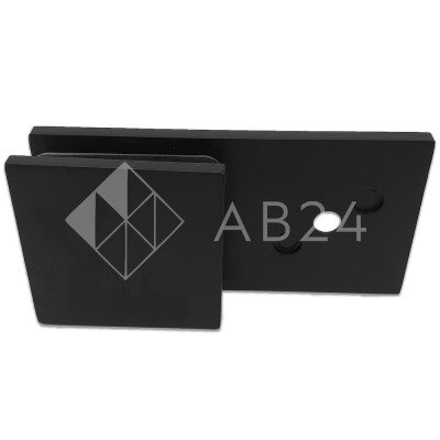 Коннектор для стекла Альфа α FDK-15, стена-стекло 180° с пластиной, цинк/черный