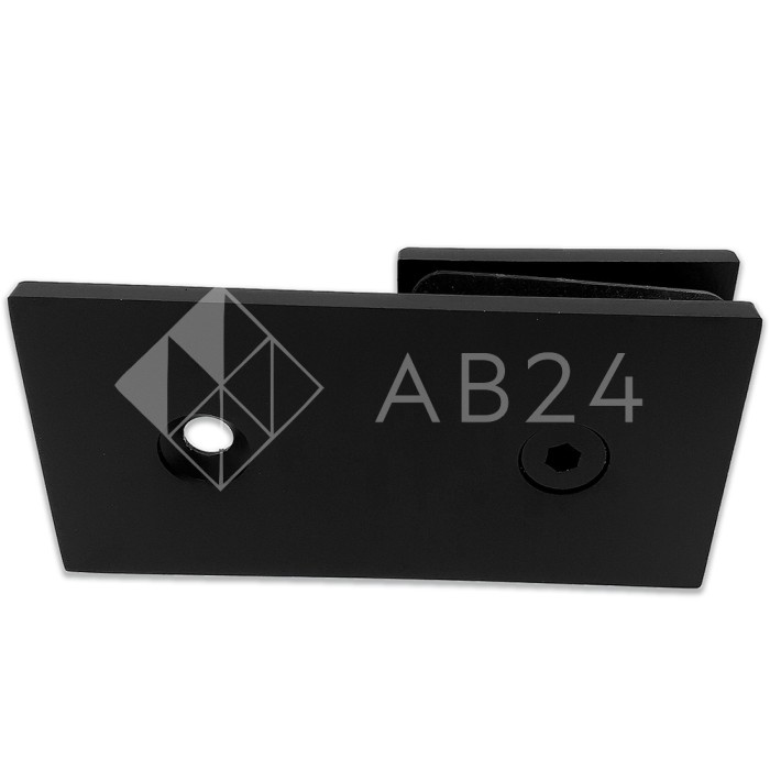 Коннектор для стекла Альфа α FDK-15, стена-стекло 180° с пластиной, цинк/черный