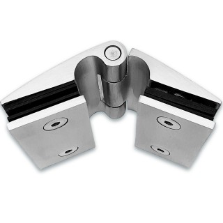 Петля Европа FDP-115 стекло-стекло 180° без крышек, нержавейка/матовый